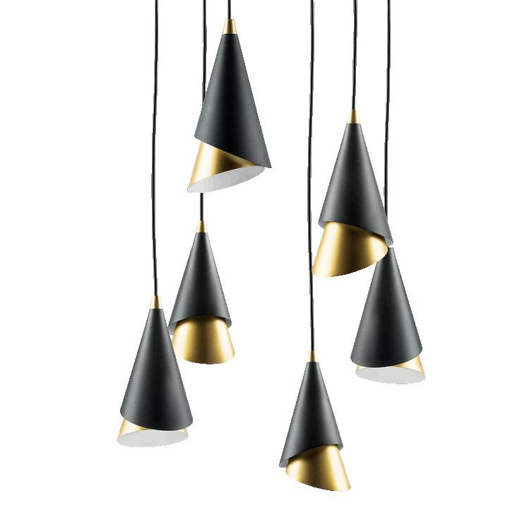Люстра Lucio Black and Gold 6 Черный Золотой Люстра Lucio Black and Gold 6 Черный Золотой в Костроме | Loft Concept