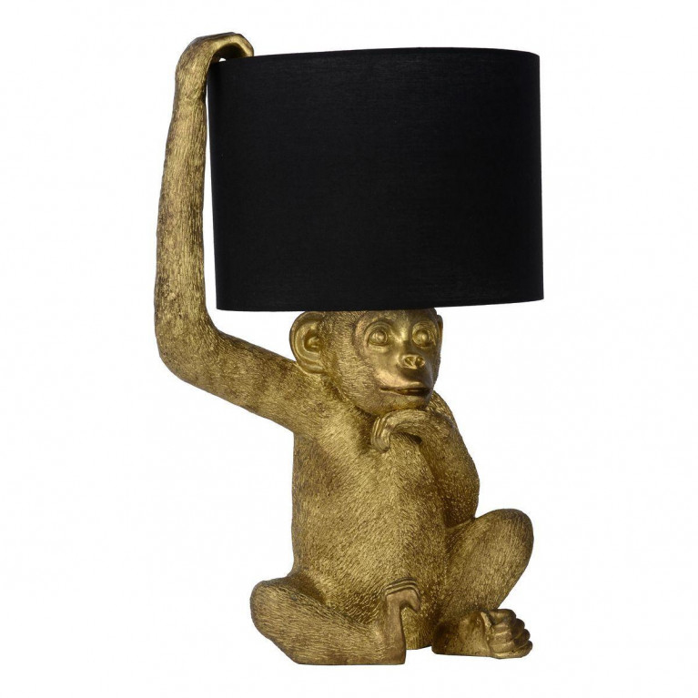 Настольная лампа с Золотой Обезьяной Monkey holding a lampshade Черный Золотой Настольная лампа с Золотой Обезьяной Monkey holding a lampshade Черный Золотой в Костроме | Loft Concept