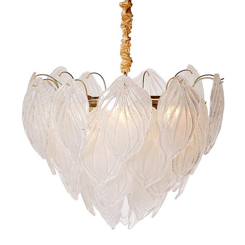 Люстра Textured Glass Chandelier Petal 8 Глянцевое золото Люстра Textured Glass Chandelier Petal 8 Глянцевое золото в Костроме | Loft Concept