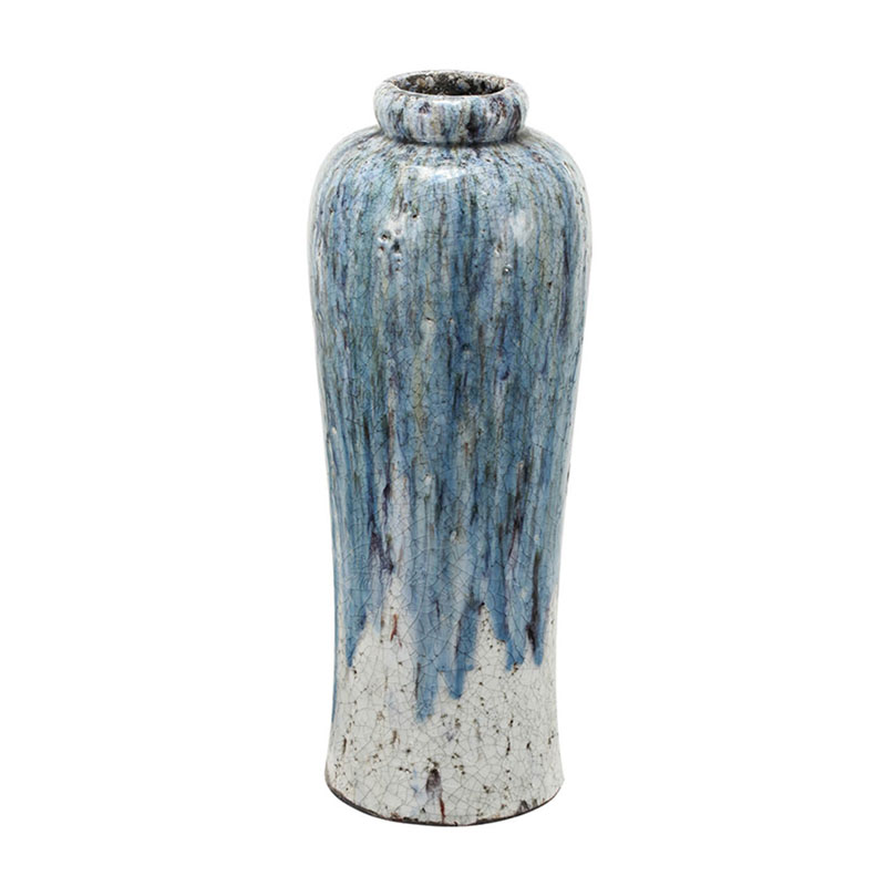 Ваза Terracotta Vase blue-white high Белый Голубой Ваза Terracotta Vase blue-white high Белый Голубой в Костроме | Loft Concept