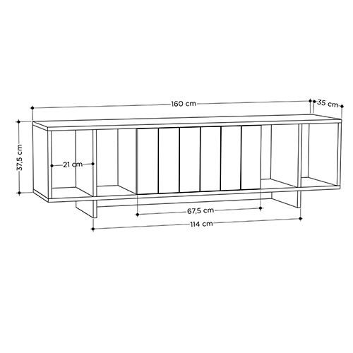 ТВ-тумба с откидной дверцей и 4-мя полками ZITANO TV STAND OAK ТВ-тумба с откидной дверцей и 4-мя полками ZITANO TV STAND OAK в Костроме