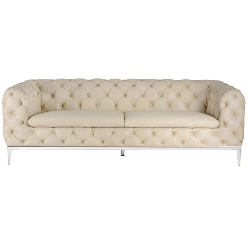 Диван Dorsten Sofa leather Молочный Диван Dorsten Sofa leather Молочный в Костроме | Loft Concept