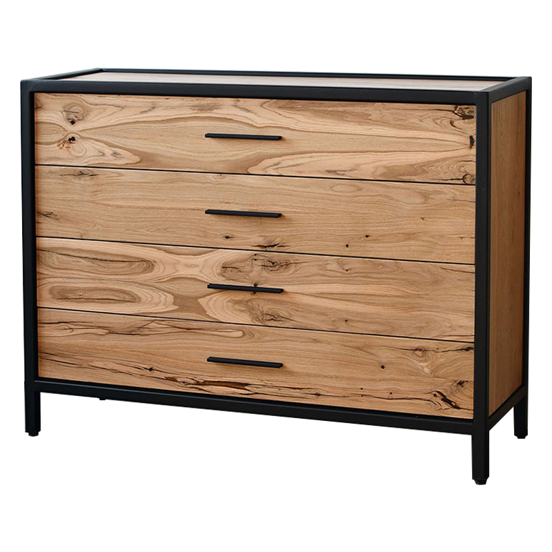 Комод в стиле лофт Irvine Industrial Metal Rust Chest of Drawers Древесина Черный в Костроме | Loft Concept 