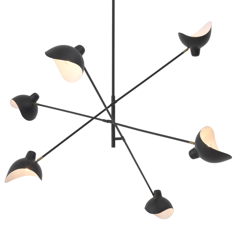 Люстра Eichholtz Chandelier Meryll Black Латунь Античная полированная Черный Люстра Eichholtz Chandelier Meryll Black Латунь Античная полированная Черный в Костроме | Loft Concept