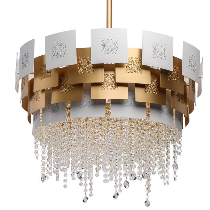 Люстра Engraving Plates White Gold Белый Золотой Люстра Engraving Plates White Gold Белый Золотой в Костроме | Loft Concept