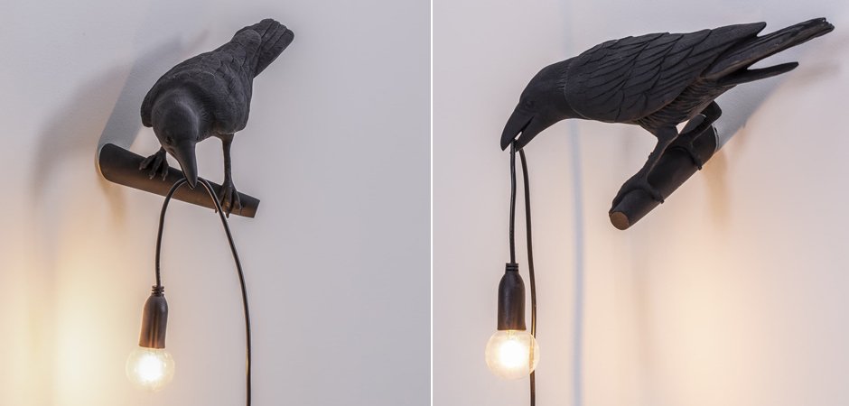 Бра Seletti Bird Lamp Black Looking Бра Seletti Bird Lamp Black Looking - Loft-Concept в Костроме