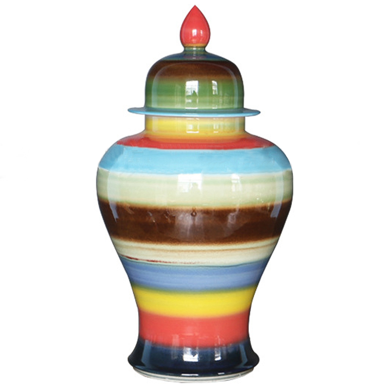 Ваза с крышкой Colored Stripes Rainbow Vase Мульти Ваза с крышкой Colored Stripes Rainbow Vase Мульти в Костроме | Loft Concept