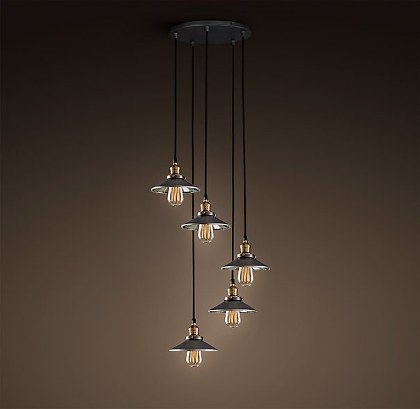 Люстра Loft Cone Pendant Reflector 5 Черный Люстра Loft Cone Pendant Reflector 5 Черный в Костроме | Loft Concept