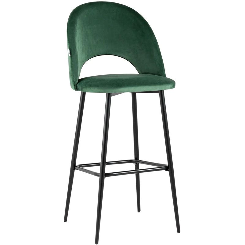 Барный Стул CLIFF Chair Зеленый Велюр Зеленый Черный в Костроме | Loft Concept 