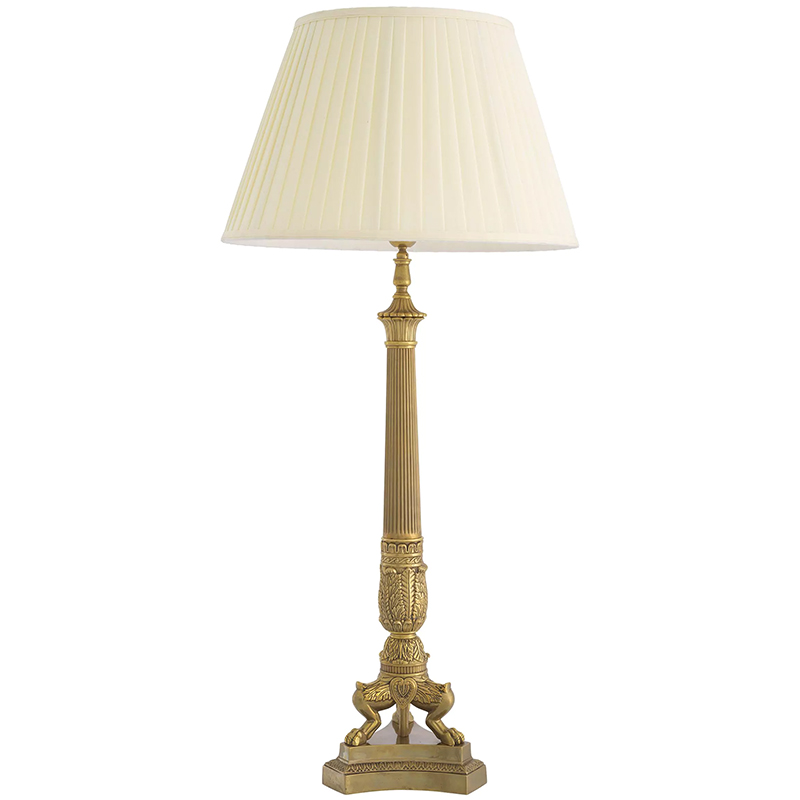 Настольная лампа Eichholtz Table Lamp Marchand Brass Латунь Винтажная латунь Кремовый Настольная лампа Eichholtz Table Lamp Marchand Brass Латунь Винтажная латунь Кремовый в Костроме | Loft Concept