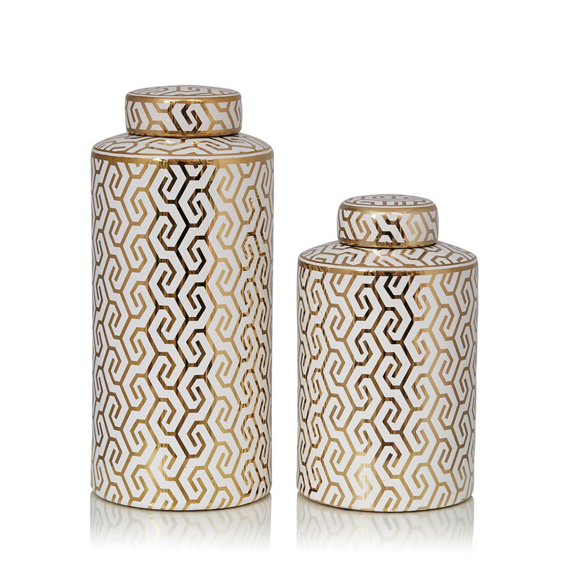 Ваза Vase Geometry white and gold Белый Золотой Ваза Vase Geometry white and gold Белый Золотой в Костроме | Loft Concept