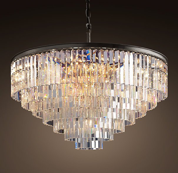 Люстра RH 1920s Odeon Clear Glass Fringe Chandelier - 80, 110 Черный Люстра RH 1920s Odeon Clear Glass Fringe Chandelier - 80, 110 Черный в Костроме | Loft Concept