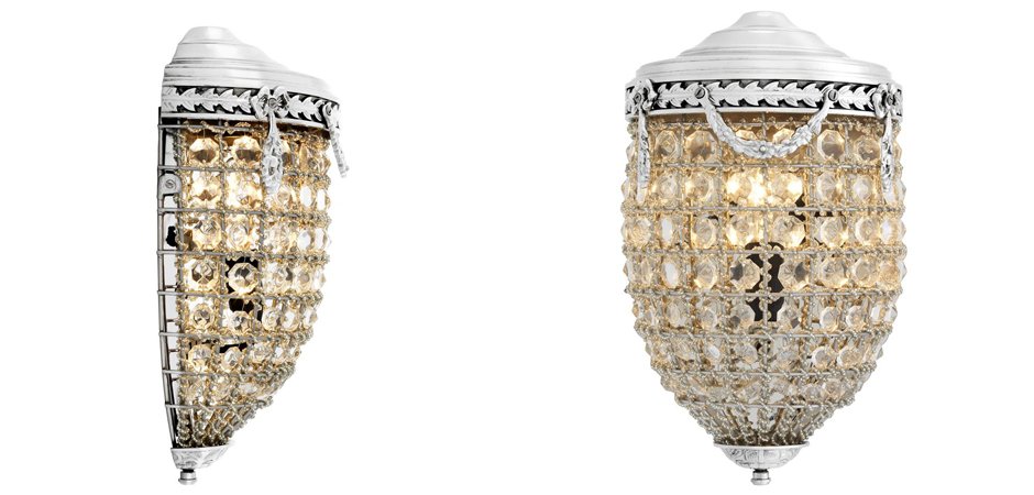 Бра Eichholtz Wall Lamp Emperor Nickel - фото №1