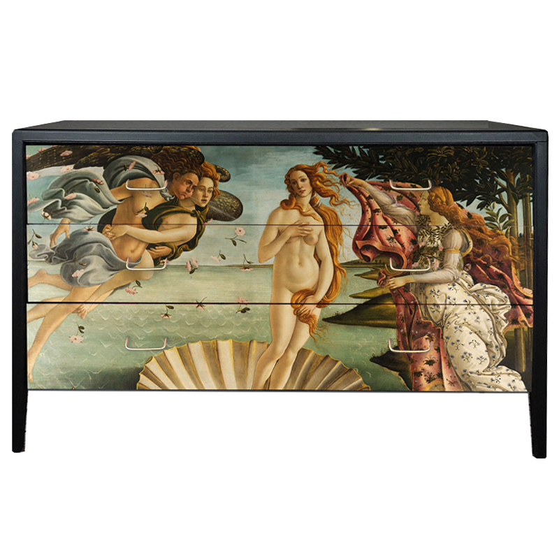 Комод Афродита Chest Of Drawers The Birth Of Venus Черный Бежево-серый Комод Афродита Chest Of Drawers The Birth Of Venus Черный Бежево-серый в Костроме | Loft Concept