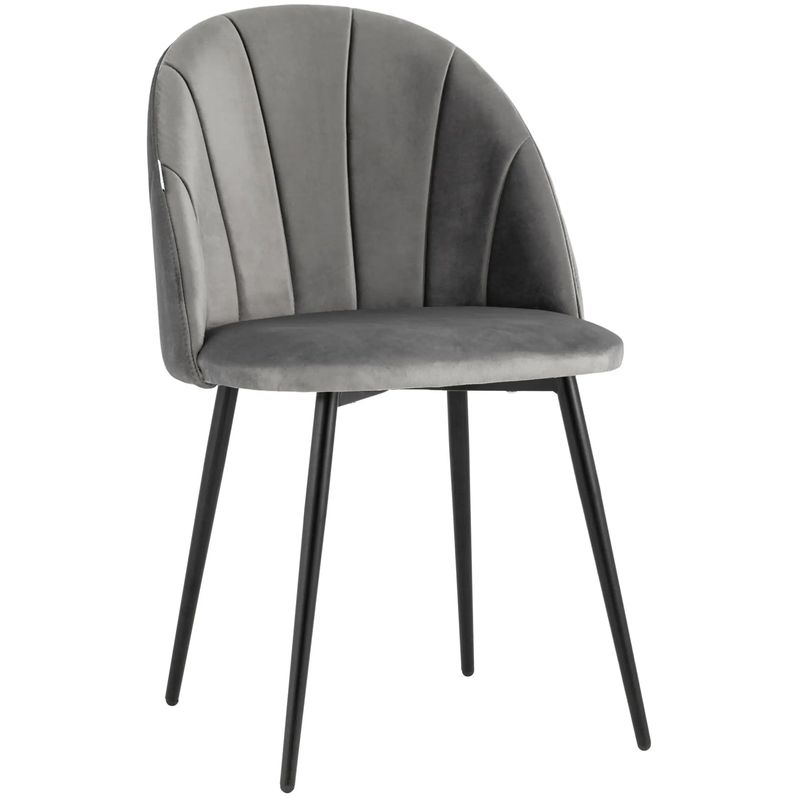 Стул Balsari S Chair Серый Велюр Серый Черный в Костроме | Loft Concept 