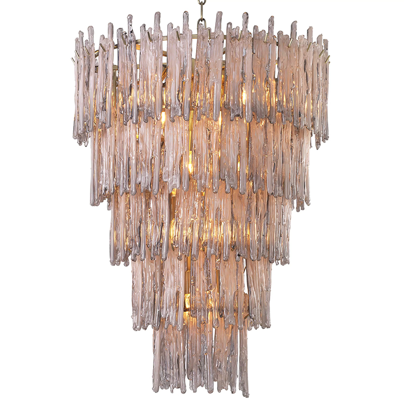 Люстра Eichholtz Chandelier Saint Roch L Латунь Серый Стекло Смок Люстра Eichholtz Chandelier Saint Roch L Латунь Серый Стекло Смок в Костроме | Loft Concept