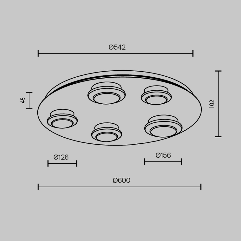 Потолочный светильник Pharao 3000К 56Вт в Костроме