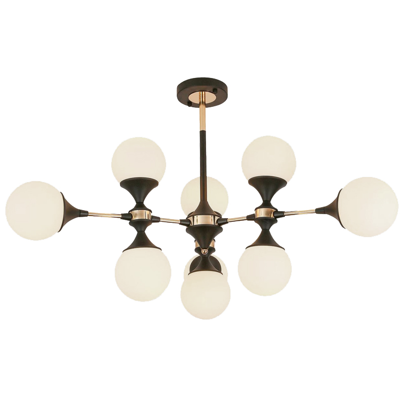 Люстра Ball Valley Arredoluce Ceiling Lamp Белый Латунь Черный Люстра Ball Valley Arredoluce Ceiling Lamp Белый Латунь Черный в Костроме | Loft Concept