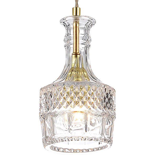 Подвесной светильник lee broom DECANTERLIGHT pendant II Золотой Прозрачное Стекло в Костроме | Loft Concept 