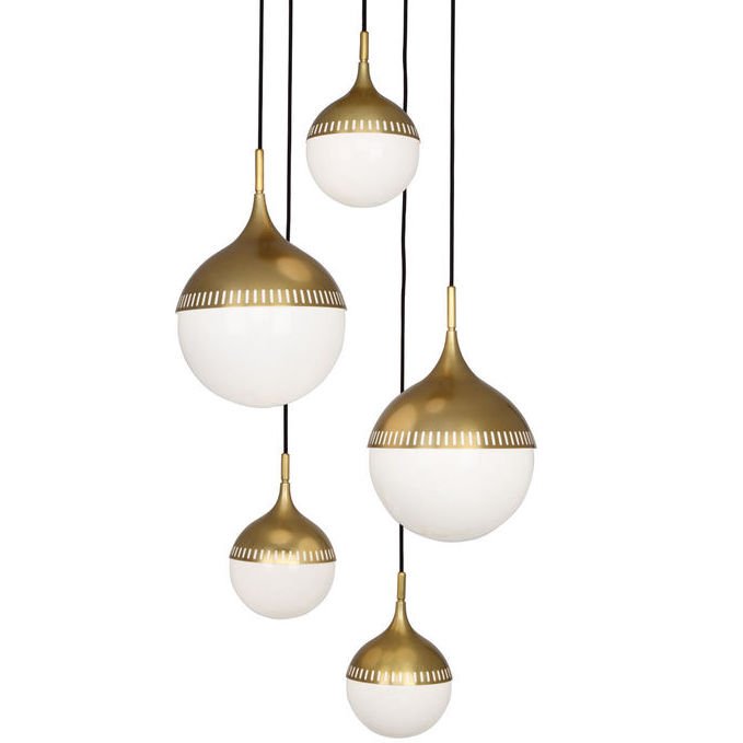 Люстра RIO MULTI-ARM CHANDELIER Латунь Белый Люстра RIO MULTI-ARM CHANDELIER Латунь Белый в Костроме | Loft Concept