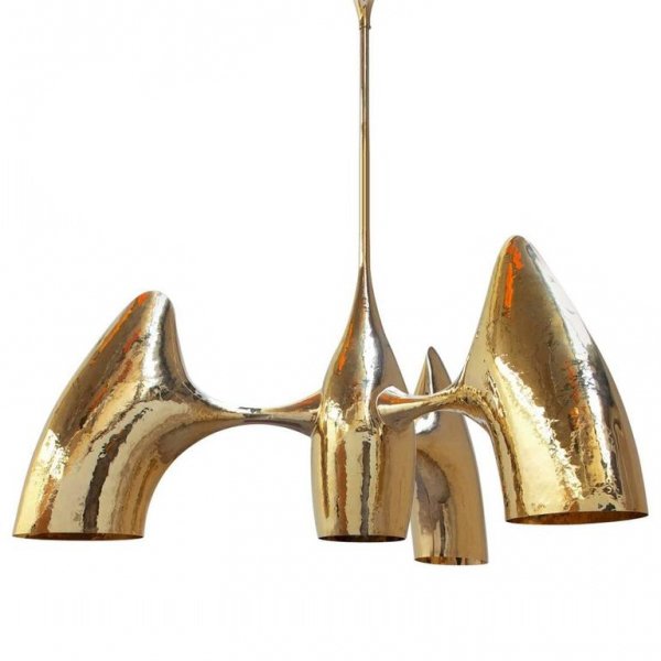 Люстра Philippe Hiquily Chandelier Винтажное глянцевое золото с состаренным эффектом Люстра Philippe Hiquily Chandelier Винтажное глянцевое золото с состаренным эффектом в Костроме | Loft Concept