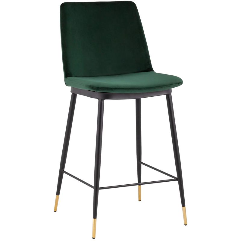 Полубарный Стул Melissa Chair Зеленый Велюр Зеленый Черный Полубарный Стул Melissa Chair Зеленый Велюр Зеленый Черный в Костроме | Loft Concept