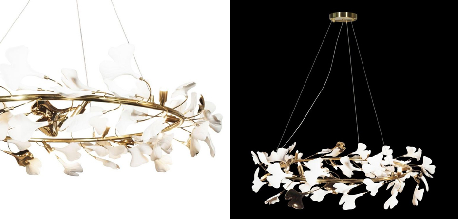 Декоративная люстра Wintery flover Gold с Белыми плафонами Декоративная люстра Wintery flover Gold с Белыми плафонами - Loft-Concept в Костроме