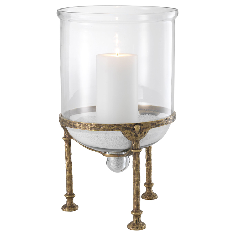Подсвечник Eichholtz Hurricane Grace Brass Латунь Прозрачное Стекло Белый Подсвечник Eichholtz Hurricane Grace Brass Латунь Прозрачное Стекло Белый в Костроме | Loft Concept