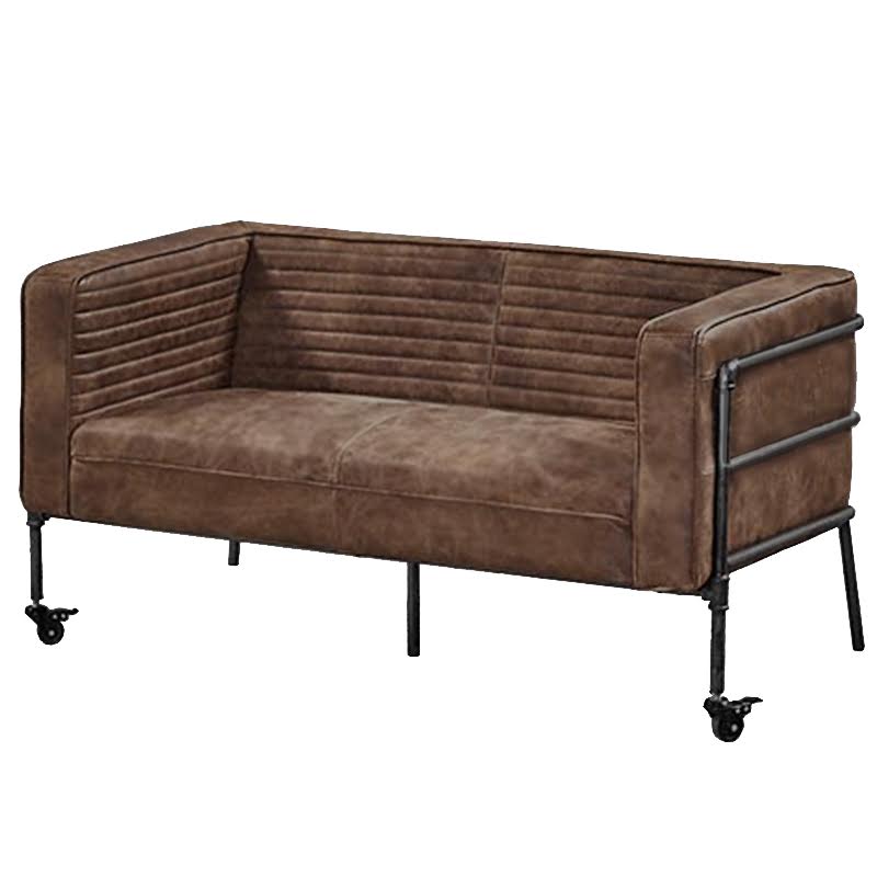 Диван Desmond Loveseat Grain Leather Коричневый Диван Desmond Loveseat Grain Leather Коричневый в Костроме | Loft Concept