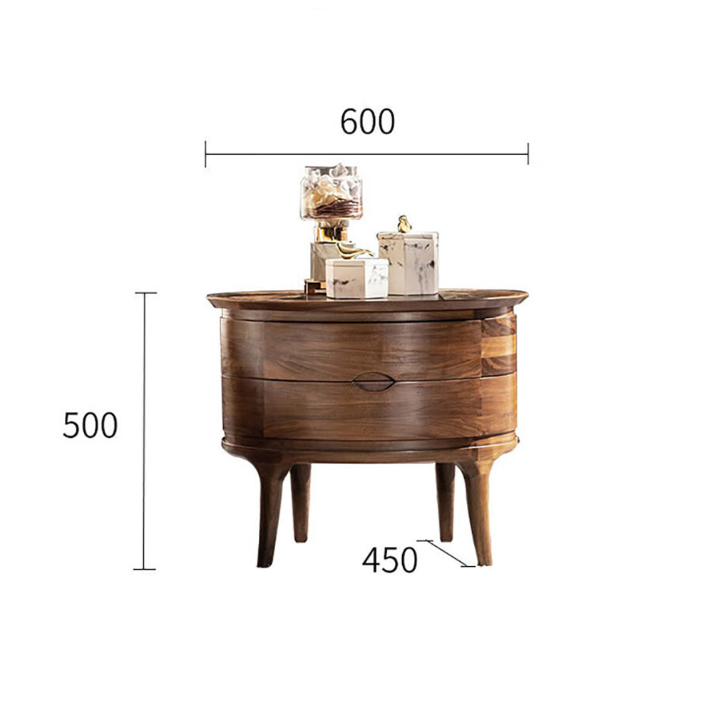 Прикроватный столик из дерева с 2-мя ящиками Moon Walnut Furniture Прикроватный столик из дерева с 2-мя ящиками Moon Walnut Furniture в Костроме