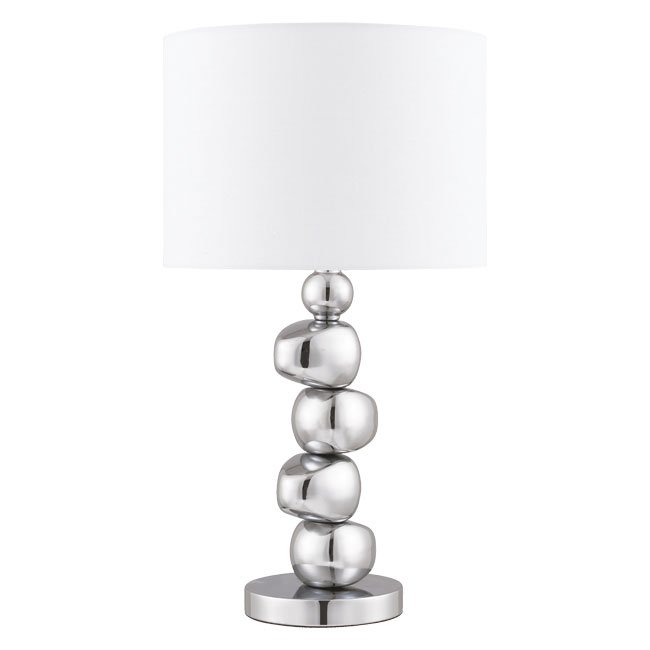 Настольная лампа Stone Chrome Хром Белый Настольная лампа Stone Chrome Хром Белый в Костроме | Loft Concept