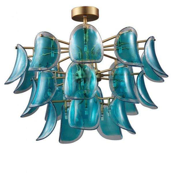 Люстра Sea Siren Chandelier Глянцевое золото Бирюзовый Люстра Sea Siren Chandelier Глянцевое золото Бирюзовый в Костроме | Loft Concept