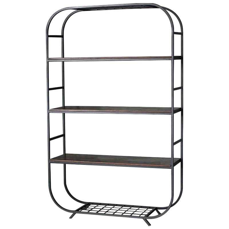 Стеллаж Martine Industrial Metal Rust Rack Черный Коричневый Стеллаж Martine Industrial Metal Rust Rack Черный Коричневый в Костроме | Loft Concept