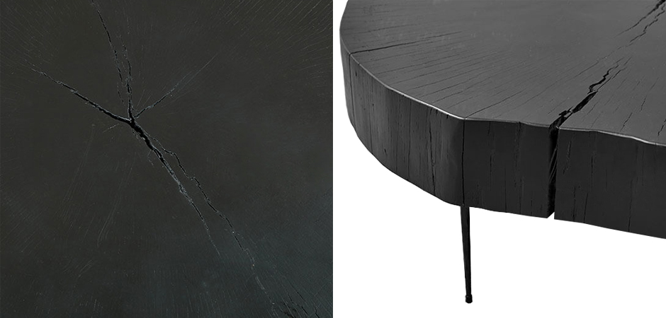 Кофейный стол Saw Cut Black Wood Coffee Table Кофейный стол Saw Cut Black Wood Coffee Table - Loft-Concept в Костроме