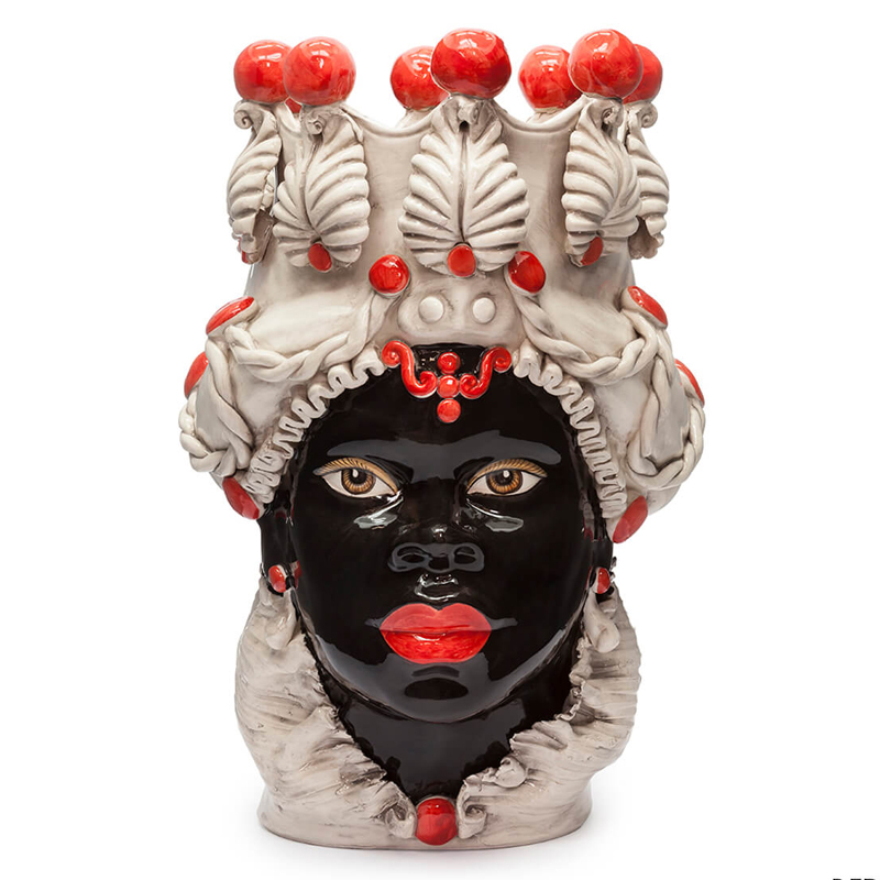 Ваза VASE MORO LADY BIG Red Черный Бежево-серый Красный Ваза VASE MORO LADY BIG Red Черный Бежево-серый Красный в Костроме | Loft Concept