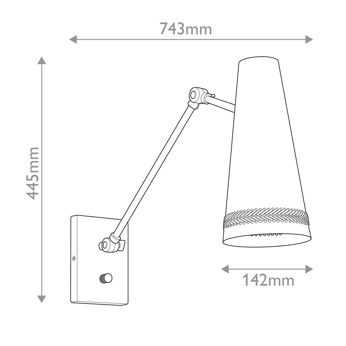 Бра черного цвета с конусным металлическим плафоном Alora в Костроме