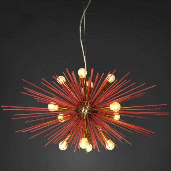 Люстра ASTRA Chandelier Sputnik Red and Brass Люстра ASTRA Chandelier Sputnik Red and Brass в Костроме | Loft Concept