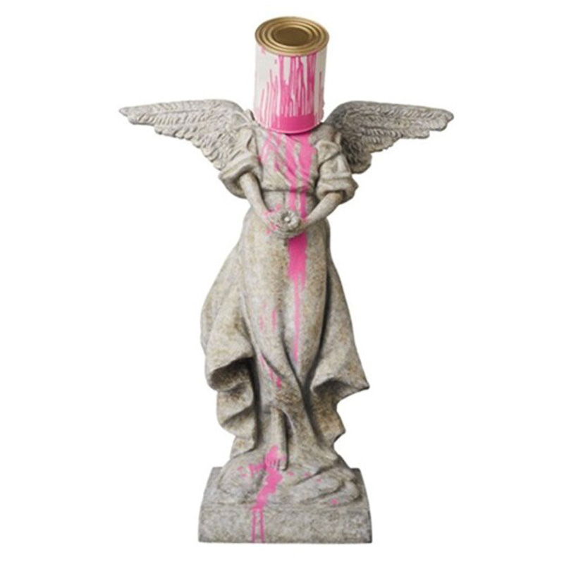 Статуэтка Banksy Rosa Engel Statue Серый Розовый Статуэтка Banksy Rosa Engel Statue Серый Розовый в Костроме | Loft Concept