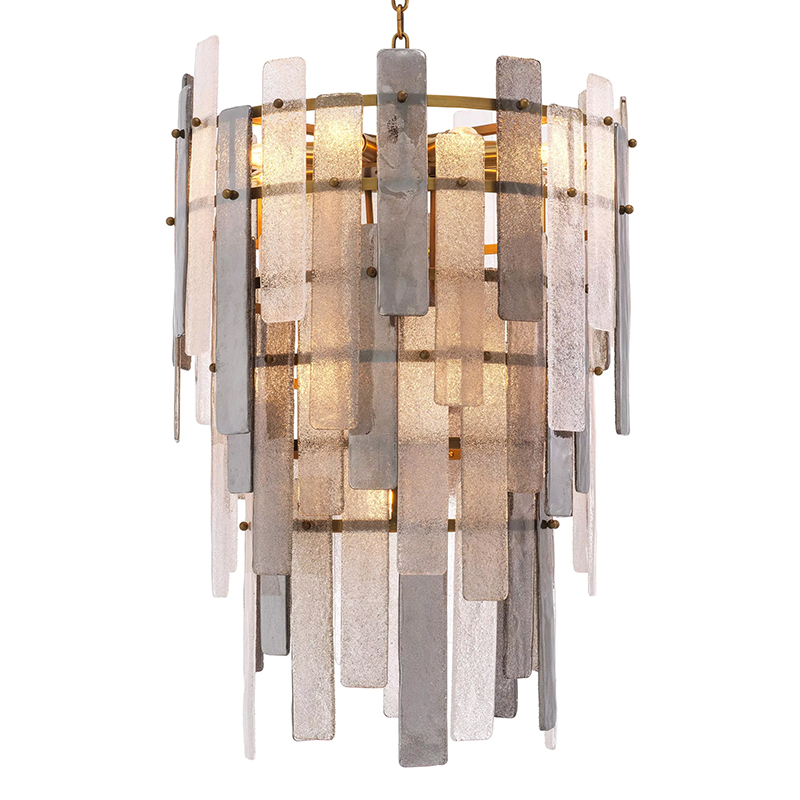Люстра Eichholtz Chandelier Greyson Стекло Смок Прозрачное Стекло Латунь Люстра Eichholtz Chandelier Greyson Стекло Смок Прозрачное Стекло Латунь в Костроме | Loft Concept