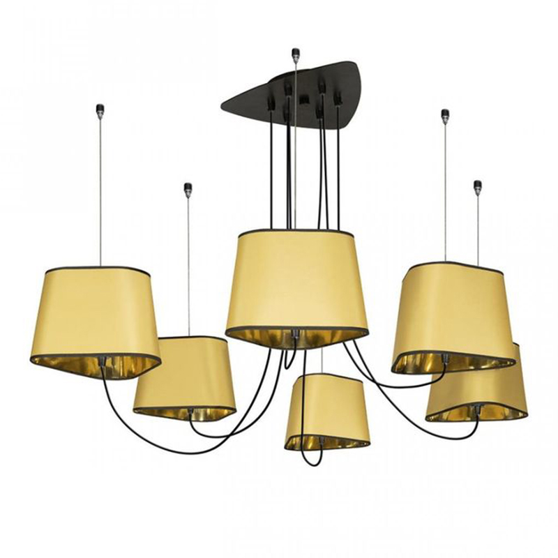 Люстра Designheure Lighting Gold 6 плафонов Золотой Черный Люстра Designheure Lighting Gold 6 плафонов Золотой Черный в Костроме | Loft Concept