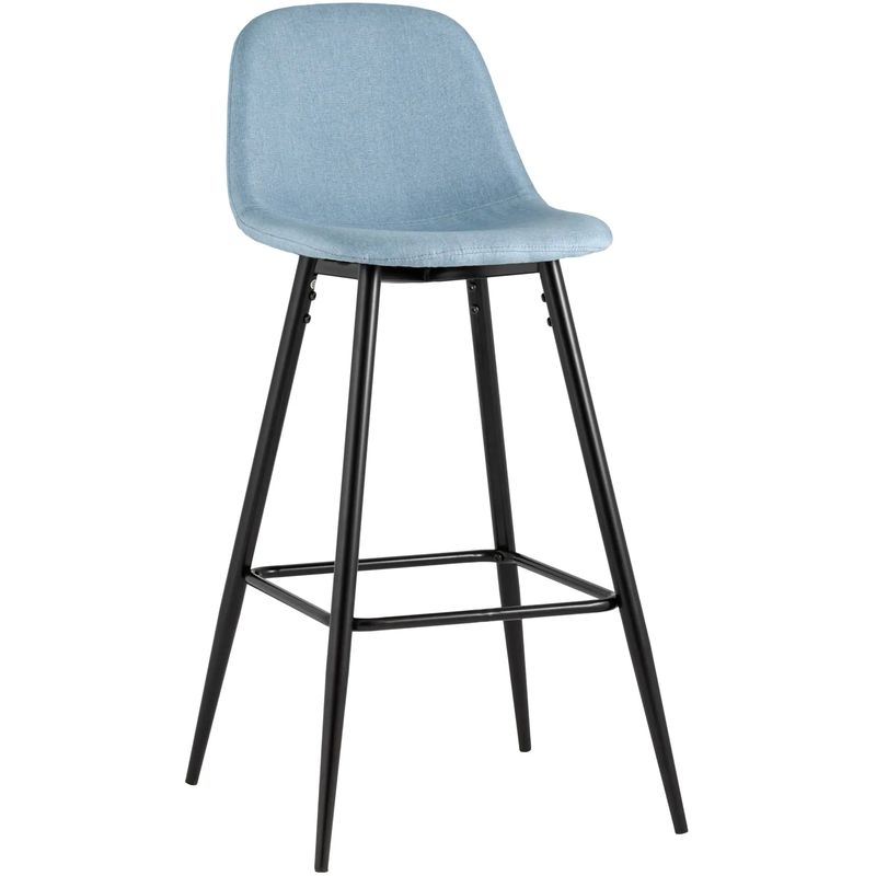 Барный Стул Archie Chair Голубая Рогожка Голубой Черный Барный Стул Archie Chair Голубая Рогожка Голубой Черный в Костроме | Loft Concept