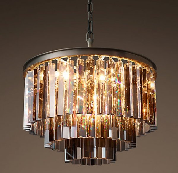 Люстра RH 1920s Odeon Smoke Glass Fringe Chandelier - 3 rings Черный Люстра RH 1920s Odeon Smoke Glass Fringe Chandelier - 3 rings Черный в Костроме | Loft Concept