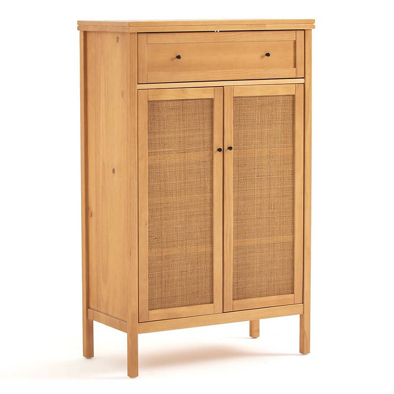 Комод в скандинавском стиле с плетеными дверцами Niels Wicker 3 drawers Светлый дуб Комод в скандинавском стиле с плетеными дверцами Niels Wicker 3 drawers Светлый дуб в Костроме | Loft Concept