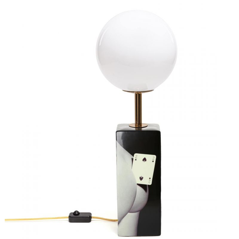 Настольная лампа Seletti Table Lamp Two of Spades Черный Белый Настольная лампа Seletti Table Lamp Two of Spades Черный Белый в Костроме | Loft Concept