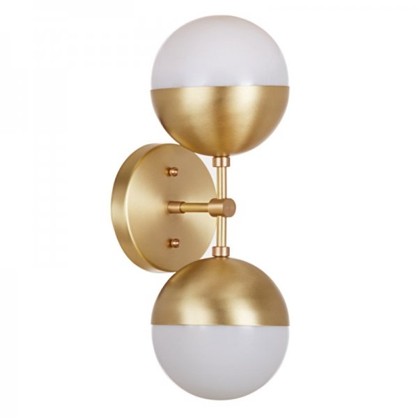 Бра Copper Light Bra Duos Brass Белый Латунь Бра Copper Light Bra Duos Brass Белый Латунь в Костроме | Loft Concept