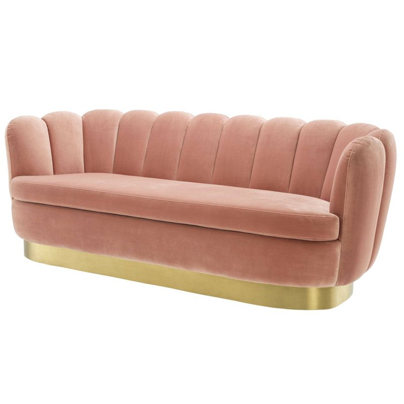 Диван Eichholtz Sofa Mirage nude Розовый пастельный Латунь Диван Eichholtz Sofa Mirage nude Розовый пастельный Латунь в Костроме | Loft Concept