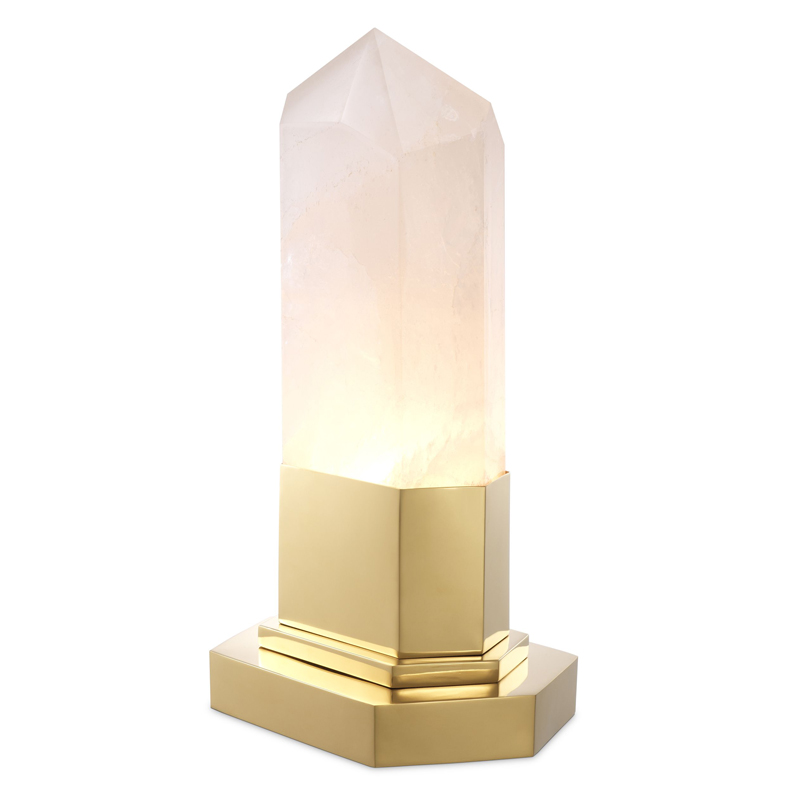 Настольная лампа Eichholtz Table Lamp Rock Crystal Золотой Молочный Настольная лампа Eichholtz Table Lamp Rock Crystal Золотой Молочный в Костроме | Loft Concept