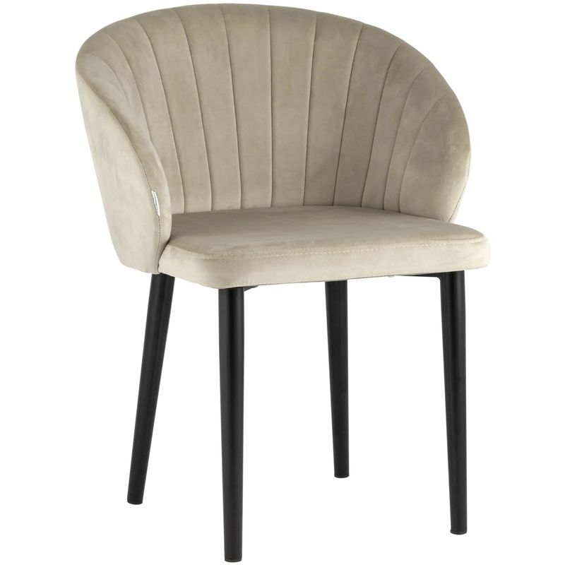 Стул Balsari Chair Кремовый Велюр Кремовый Черный Стул Balsari Chair Кремовый Велюр Кремовый Черный в Костроме | Loft Concept