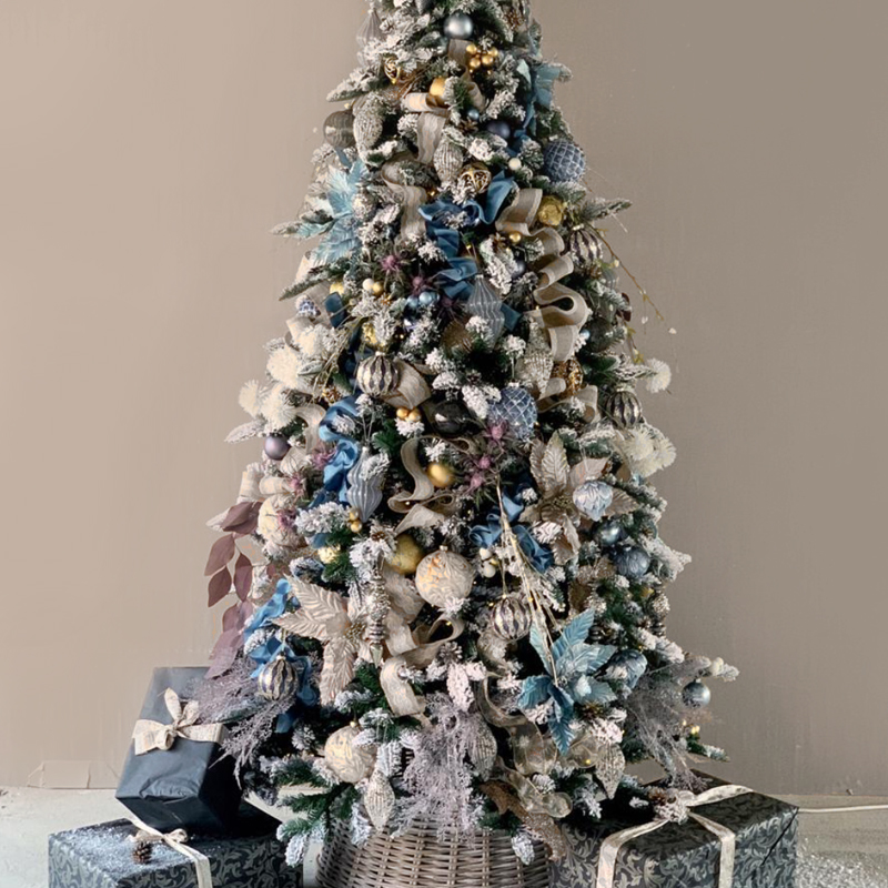 Дизайнерская Ель Голубой и Бежевый Декор Blue and Beige Decor Синий Голубой Бежевый Дизайнерская Ель Голубой и Бежевый Декор Blue and Beige Decor Синий Голубой Бежевый в Костроме | Loft Concept