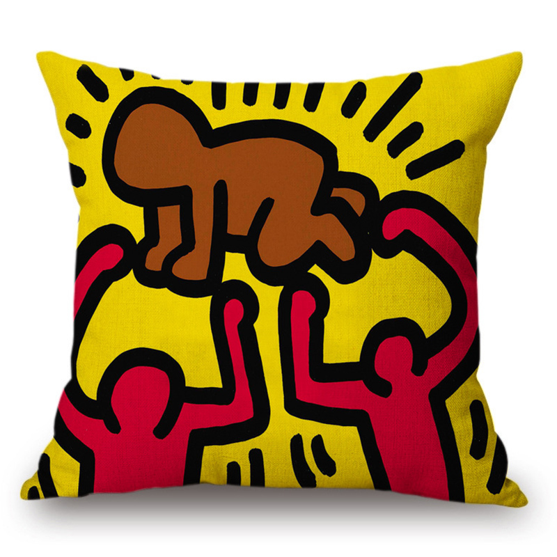 Подушка Keith Haring 5 Мульти Подушка Keith Haring 5 Мульти в Костроме | Loft Concept